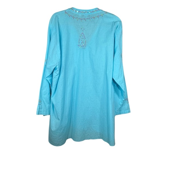 Lotus Traders Blue Sequin Hand Made Tunic Size 3X - Picture 7 of 11